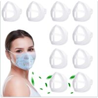 AIDUCHO Supports Masque 3D 10 PCS Support de Masque Respirant Silicone Doux, Lavable et Réutilisable Support de Coussin intérieur pour Masques Augmenter l'espace de Respiration Aide à Respirer en Douceur