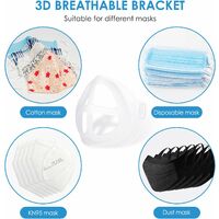 AIDUCHO Supports Masque 3D 10 PCS Support de Masque Respirant Silicone Doux, Lavable et Réutilisable Support de Coussin intérieur pour Masques Augmenter l'espace de Respiration Aide à Respirer en Douceur