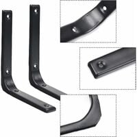 Équerre de Fixation pour Étagère Équerre Murale Charge Lourde 150x125mm Support Etagere Murale Noir avec Vis Équerre Étagère Murale en forme de L AvoDovA 2PCS Équerre Étagère
