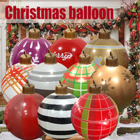 Ornements de Noël Boule de Noël Gonflable Géante Décorée en PVC de Noël Extérieur de 23,6 Pouces Décorations de Boule Gonflable de Noël Boules Gonflables de Noël pour Plein Air à La Maison - 9#