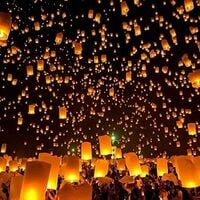Lanternes Chinoises du Ciel Lanternes De Souhaits Lanterne en Papier Faite À La Main Lanterne Volante Biodégradable Respectueuses De Lenvironnement pour Noël Mariages Et Fêtes lot de 10