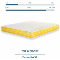 Farmarelax - Materasso Memory Foam - DISPOSITIVO MEDICO - Super traspirante - h23 cm - Fascia 5d SuperAir - spedito sottovuoto - singolo 80x190