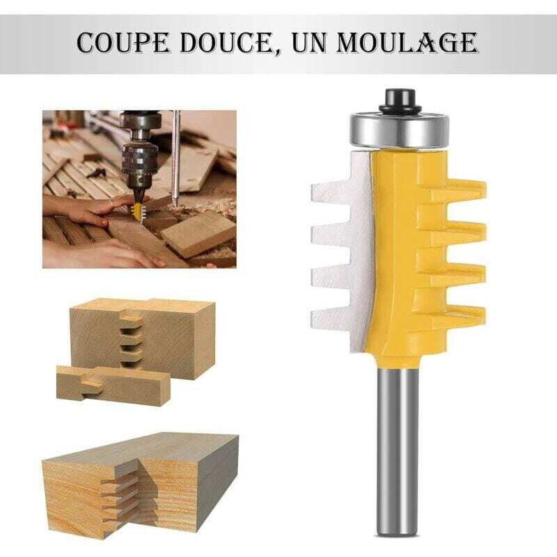 Fraise à Entures Colle 8mm Shank V Pour Armoires Et Joints Bois - Routeur Bit Tenoning 8X30