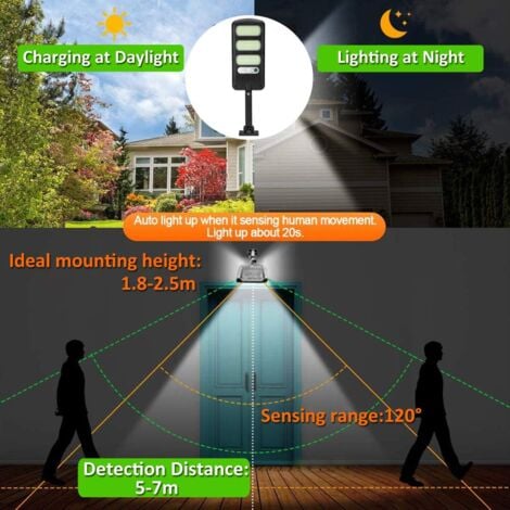 AIDUCHO Lampes Solaires Extérieures, 2 Pack 213 Led Éclairage De Sécurité D'extérieur Avec Détecteur De Mouvement Étanche 180° Ajustable Lampes Solaires Pour Mur Extérieur, Jardin, Rue, Porche