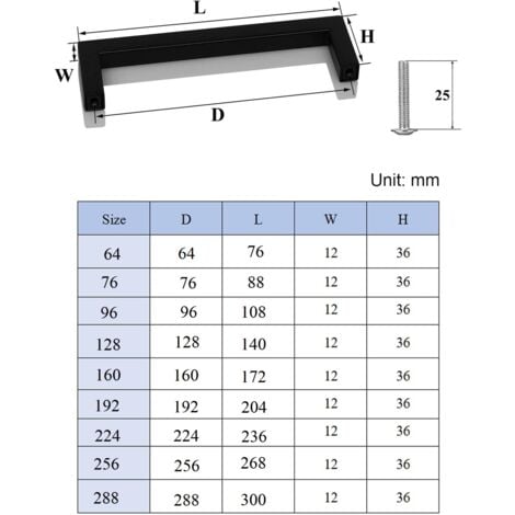 AIDUCHO Vente De Gros- Lot De 2 Poignées De Meuble Noires De L’entraxe 288 Mm Pour Armoires De Cuisine, Poignées De Tiroir En Acier Inoxydable, Poignées De Porte Noires Pour Armoires De Cuisine