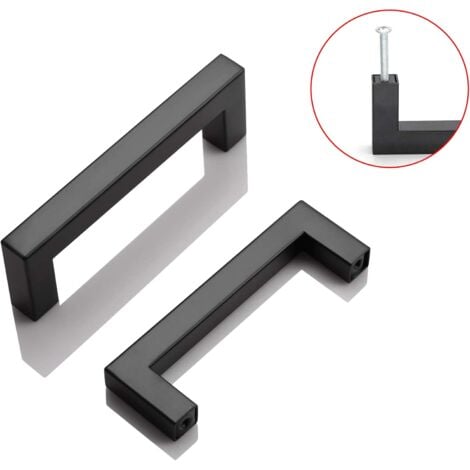 AIDUCHO Vente De Gros- Lot De 2 Poignées De Meuble Noires De L’entraxe 288 Mm Pour Armoires De Cuisine, Poignées De Tiroir En Acier Inoxydable, Poignées De Porte Noires Pour Armoires De Cuisine