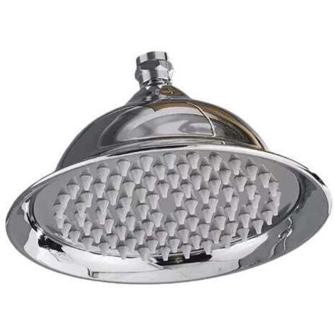 Pommeau de douche rond en acier inoxydable de 20 cm (8 pouces), style européen, style vintage, argenté