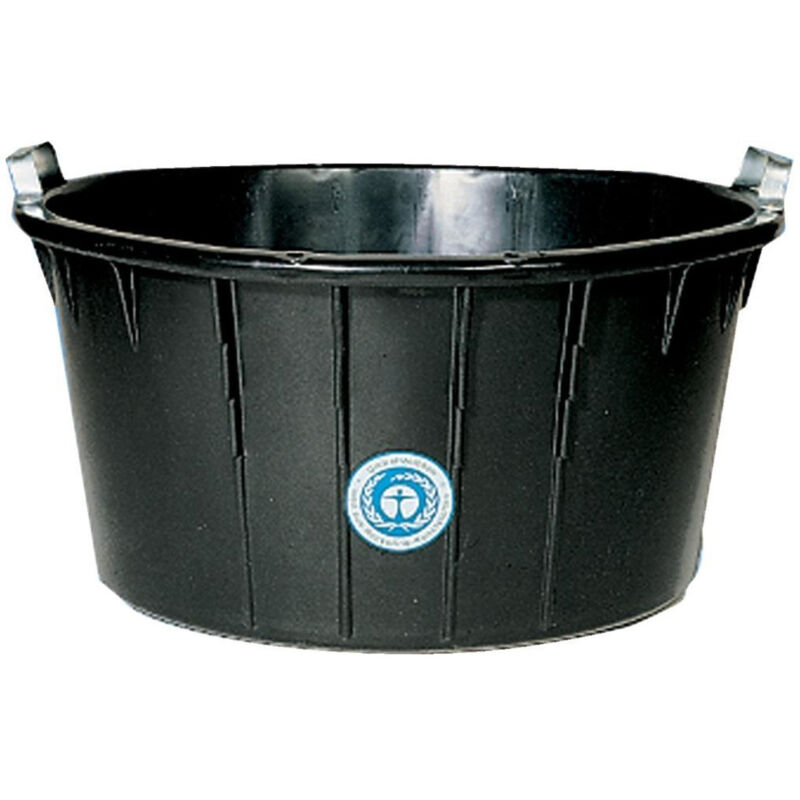 KOTARBAU Seau à Mortier 55 L - Bac Construction Rectangulaire Renforcé Noir, Ultra-Résistant Pour Mortier, Enduit, Colle