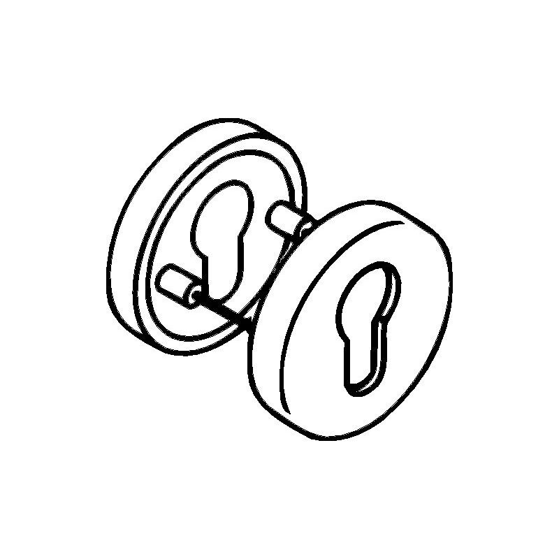 Paire rosace porte 306.23PB 99 Plastique 99 -10,5mm PZ rd.HEWI