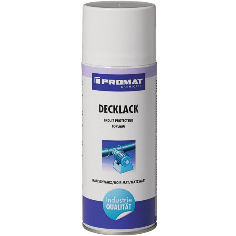 Vernis de finition noir mat 400 ml bombe aérosol PROMAT CHEMICALS (Par 12)