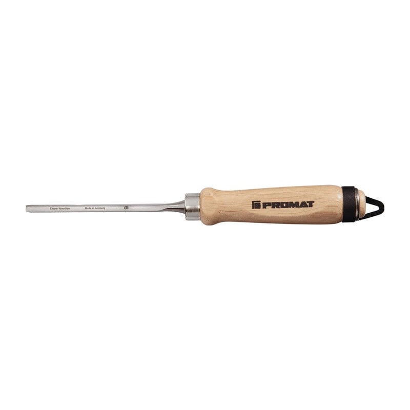 Gouge largeur de lame 12 mm av 2 viroles acier manche en hêtre blanc forme Ulm a