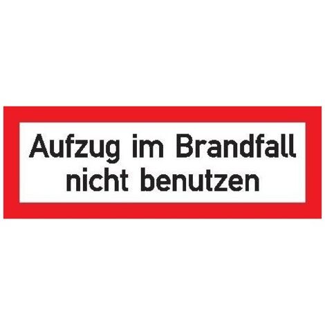 STRECKEN Brandsch-Schild Alu Aufzug Brandf.148x52mm