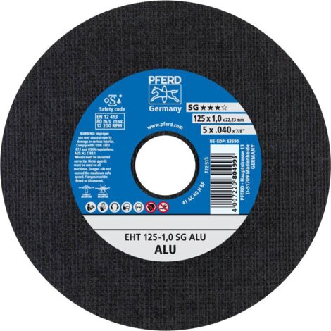 Disques à tronçonner plat EHT SG alu 125x1,0x22,23 mm boîte de 25 - 804995 - PFERD - PFERD