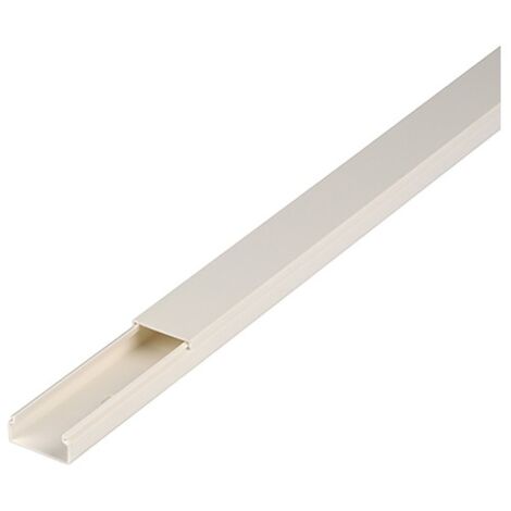FP – Goulotte câble PVC 60x40 mm 2 m blanc – Résistant à la chaleur jusqu'à 60 °C – Installation facile avec clips de fixation