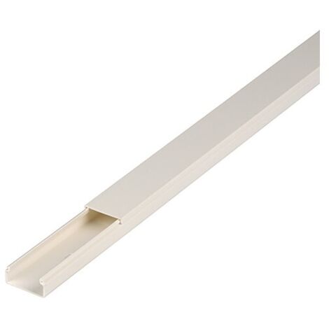 FP – Goulotte câble 25 x 40 mm blanc – PVC ignifuge – Longueur 2 m pour protection câbles électriques – Montage intérieur/extérieur