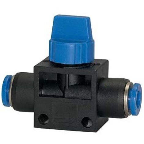FP – Vanne d'arrêt B.Ser. 2xConnexion D8 – Matériau laiton nickelé – Pression max 15 bar – Pour air comprimé et liquides compatibles - 2xConnection (1/2)