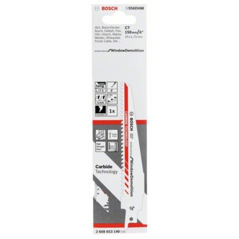 Lame scie sabre S 956 DHM Pack a 1 Unités Bosch