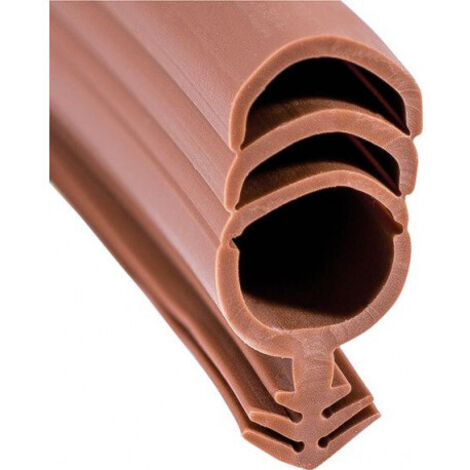 Joint de porte et fenêtre TPE brun foncé – Longueur 25m – Largeur 8mm – Système à enfiler pour rénovation – Isolation contre courants d'air – Ellen