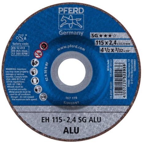 Meule à tronçonner coudée pour aluminium A30NSG 115x2,4mm PFERD 1 PCS