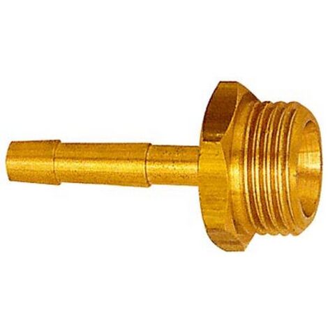 Embout à olive à visser à filetage mâle, Raccord : G 3/8 pouces, Pour tuyau flexible LW 6 mm, OC 19 mm, Long. : 48,5 mm
