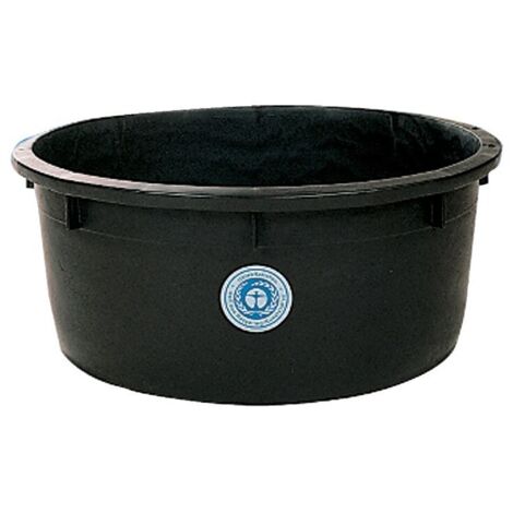 FP – Bac à mortier rond noir 120 L – Polyéthylène régénéré – Ø 715 mm x H 420 mm – Durable et recyclable pour chantiers humides