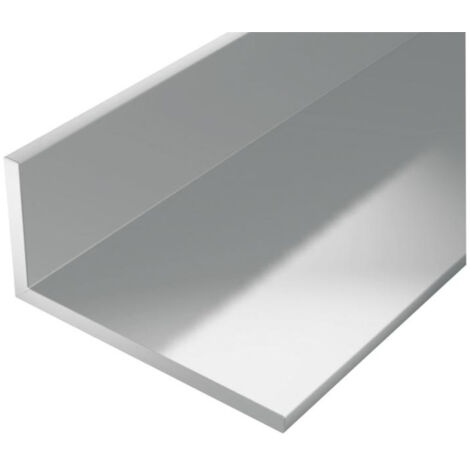 Profil d'angle aluminium 1000 x 20 x 10 mm – Finition argentée – Pour applications de finition murale et sol – Épaisseur 1,5 mm