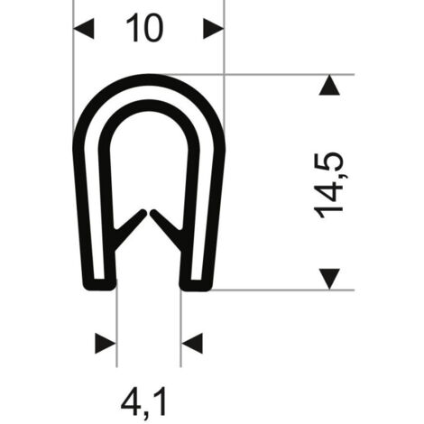 Protection d'arêtes flexible ronde. noir. 10x14.5 mm. Zone de serrage 1.0-4.5mm. 10m FORTIS (Par 10) (1/4)