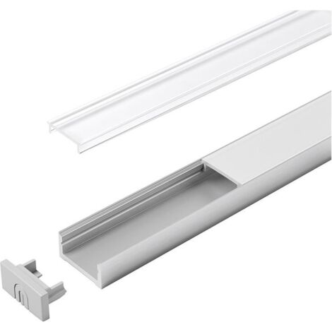 Profil encastré en aluminium D clair L 2000 mm, Profil