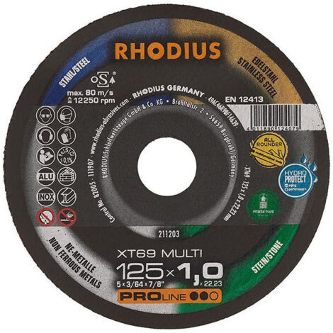 Disque à tronçonner XT69MULTIPRO125 x 1.0mm droit. Rhodius (1/5)