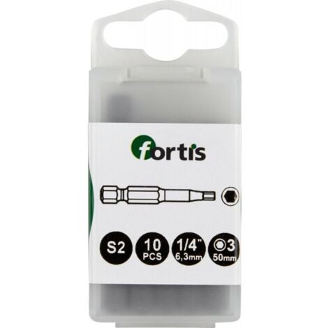 Embout Bit 1/4 DIN3126 E63 Hex 6 x50mm 10 unités FORTIS (1/3)