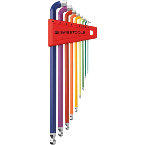 Set Clé allen en support plastique 9-unités 15-10mm 100 DegréRainbow PB Swiss Tools (1/2)