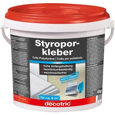 Colle multi-usage 4kg – Adhésif pour plaques en mousse de polystyrène – Prêt à l'emploi pour décoration et isolation – Decotric (1/2)