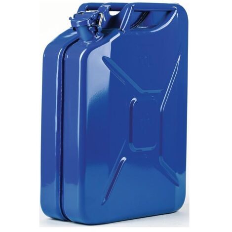 FP – Bidon de carburant 20l bleu RAL 5005 en tôle d'acier – Fermeture à levier – Dimensions L345xB165xH470mm – Autorisation ONU - dacier-L345xB165xH470mm