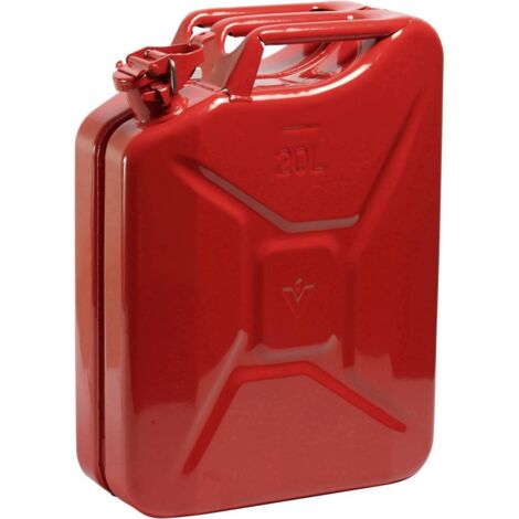 FP – Bidon de carburant 20l en tôle d'acier RAL 3000 – Conçu pour stockage sécurisé – Dimensions L345 x l165 x H470 mm – Homologation ONU - dacier-L345xB165xH470mm