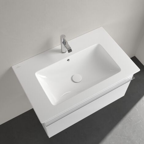 Villeroy & Boch – Meuble lavabo suspendu 800x500 mm – Céramique blanc alpin – Avec trop-plein et trou de robinetterie central – Installation murale - 41048L01 (1/5)