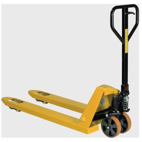 Transpalette L. fourche 1150 mm cap.ch. 2500 kg acier jaune sécur., RAL 1003 polyuréth./nylon (1/2)