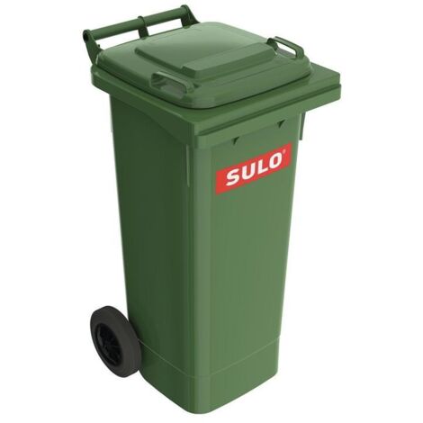 Bac à ordures 80 l HDPE vert mobile selon EN 840 SULO