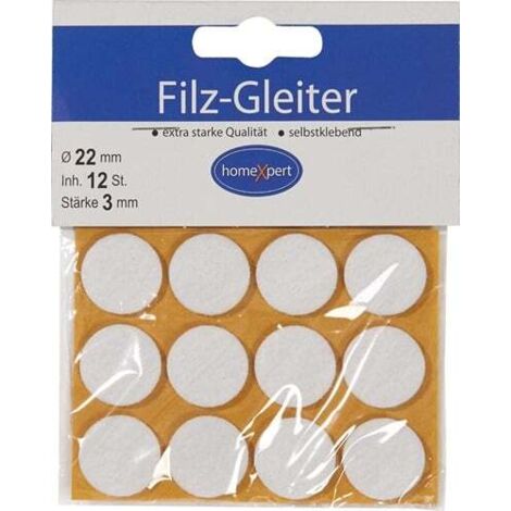 Patins feutre 22mm feutre blanc autoclipsable - 522201 (1/2)
