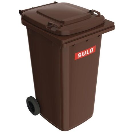 Bac à ordures 240 l HDPE marron mobile selon EN 840 SULO