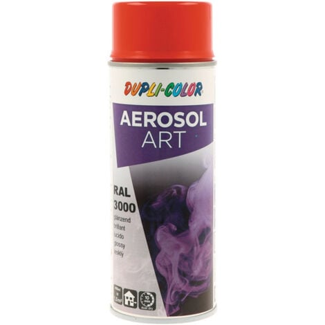 Bombe de peinture de couleur AEROSOL Art rouge pompier brillant RAL 3000 400 ml (Par 6)