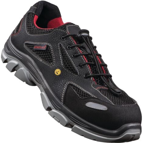 Chaussure de sécurité THILO LOW taille 45 noir/rouge S1 ESD EN ISO 20345 matéria (1/4)