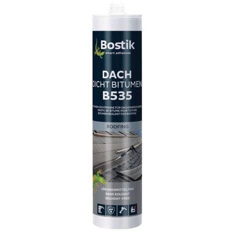 Bostik – Mastic d’étanchéité bitumineux 300 ml – Pour toitures et bardeaux bitumineux – Excellente adhérence sur métal, bois et maçonnerie - NOIR 300 ML (1/2)