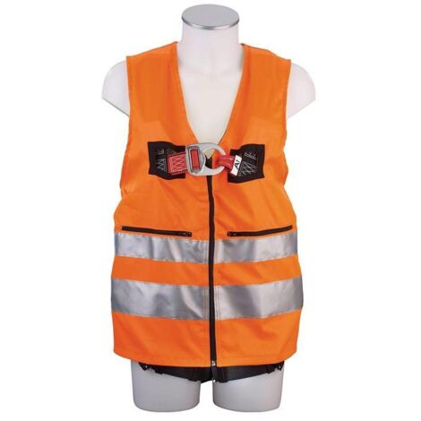 Gilet haute visibilité MAS40 Quick EN361 EN20471 Gilet 2 points orange pour taille 44-54 MAS (1/4)