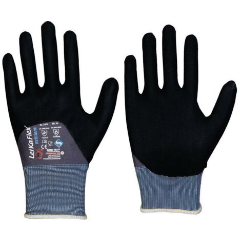 Gants LeikaFlex® Brilliant Taille 8 gris/noir PSA II 12 PA LEIPOLD (Par 12) (1/4)