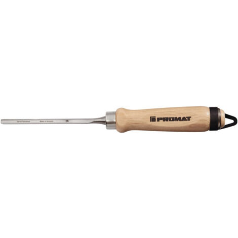 Gouge largeur de lame 12 mm av 2 viroles acier manche en hêtre blanc forme Ulm a