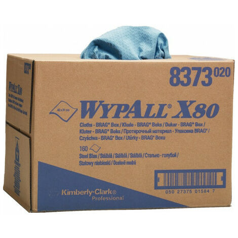 Chiffons Wypall - Boite de 160 formats - Bleu Kimberly Clark