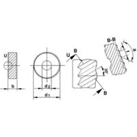Molette PM BL 30Grad 20x8x6 G7 P0.8 avec chanfrein QUICK