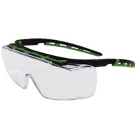 Lunettes de protection Cubic EN 166 EN 170 étriers noirs/verts.verre transparent