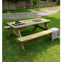 Table pique nique ROBUSTE 45 | 180 x 160 cm - bois