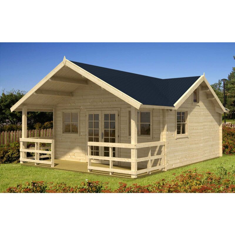 Abri de Jardin en Bois 6 m2 - l332xP222xH232cm - Cabanon Jardin extérieur  avec Sol - Cabane de Jardin - Chalet de Loisirs - Maison d'été - TIMBELA  M334FB : : Jardin